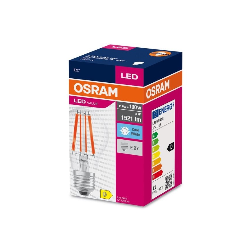 LED Bulb FILAMENT A100 E27/11W/230V 4000K - Osram