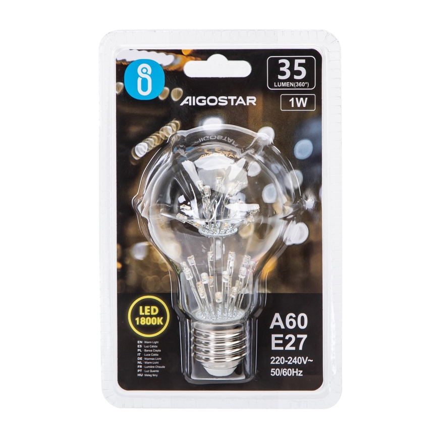 LED Bulb FILAMENT A60 E27/1W/230V 1800K - Aigostar