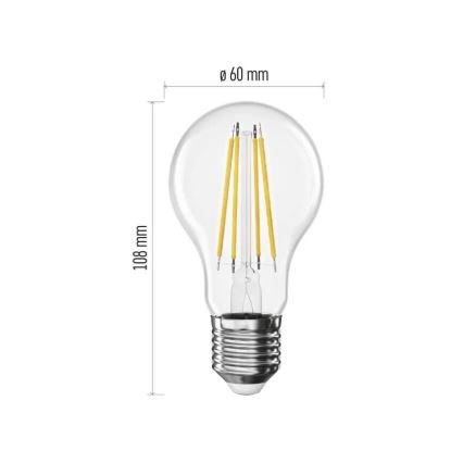 LED Bulb FILAMENT A60 E27/3,8W/230V 4000K