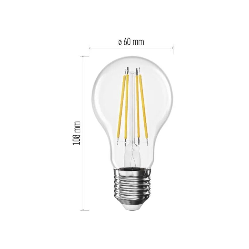 LED Bulb FILAMENT A60 E27/3,8W/230V 4000K