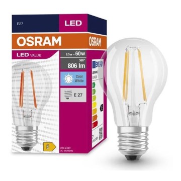 LED Bulb FILAMENT A60 E27/6,5W/230V 4000K - Osram