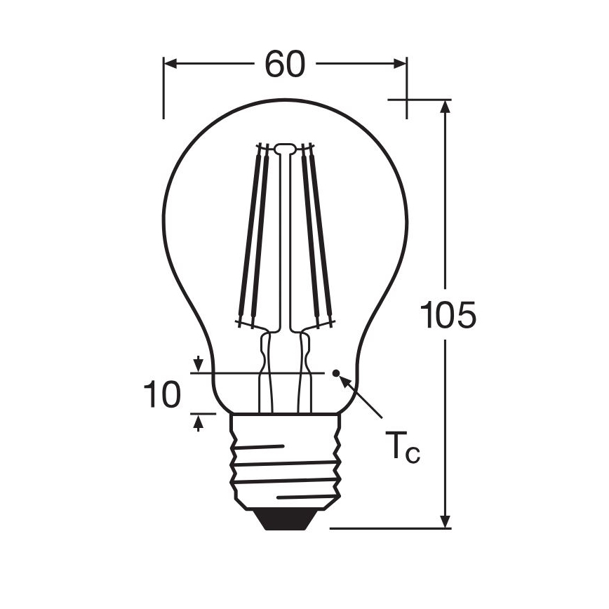 LED Bulb FILAMENT A60 E27/6,5W/230V 4000K - Osram