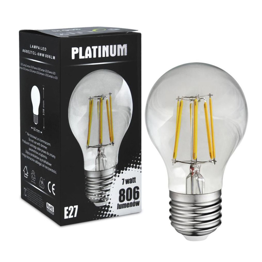 LED Bulb FILAMENT A60 E27/7W/230V 3000K