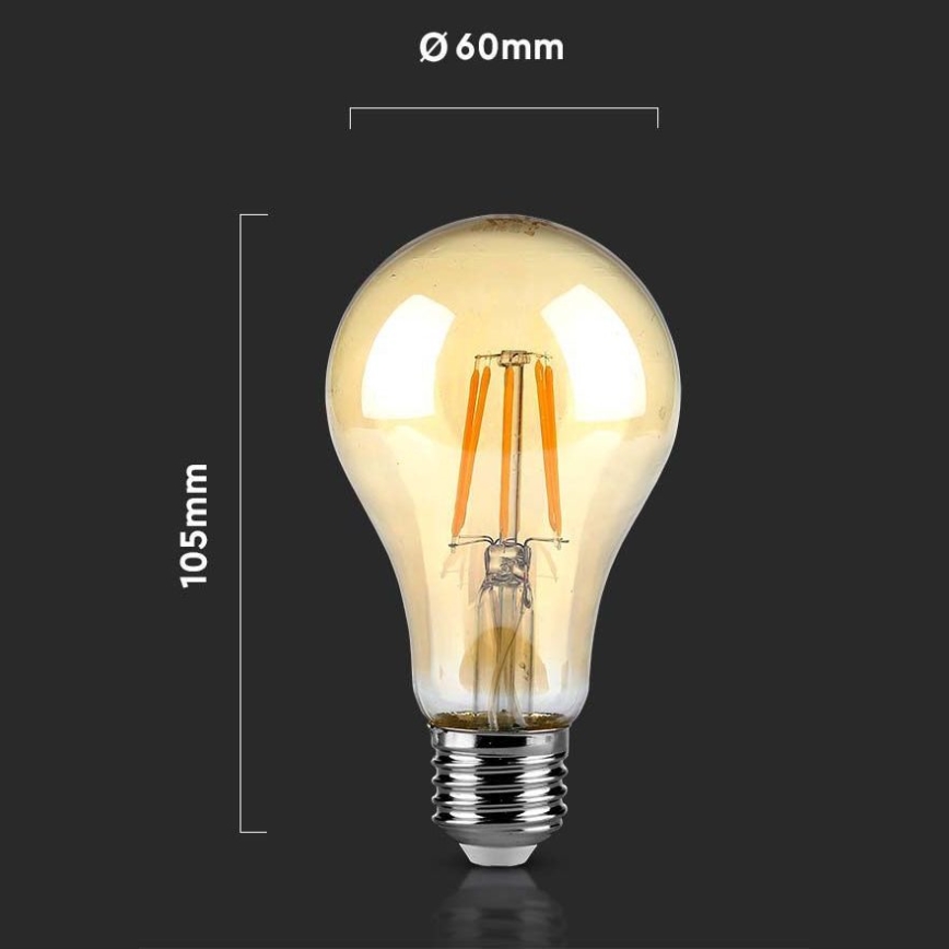 LED Bulb FILAMENT AMBER A67 E27/10W/230V 2200K