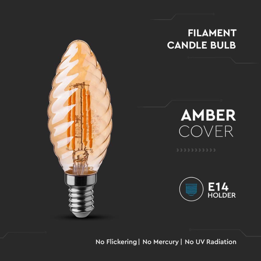 LED Bulb FILAMENT AMBER E14/4W/230V 2200K