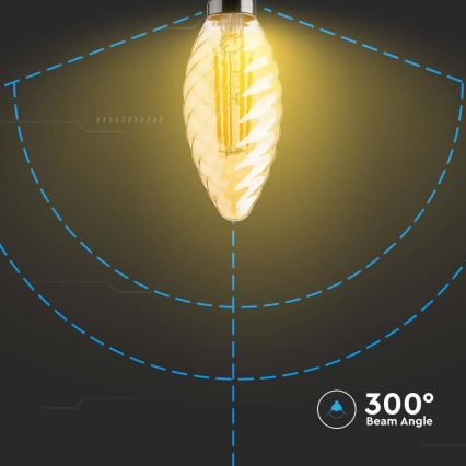 LED Bulb FILAMENT AMBER E14/4W/230V 2200K
