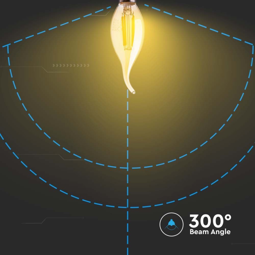 LED Bulb FILAMENT AMBER E14/4W/230V 2200K