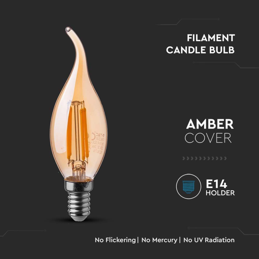 LED Bulb FILAMENT AMBER E14/4W/230V 2200K