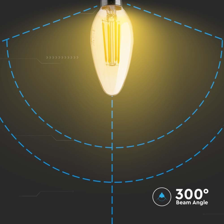 LED Bulb FILAMENT AMBER E14/4W/230V 2200K