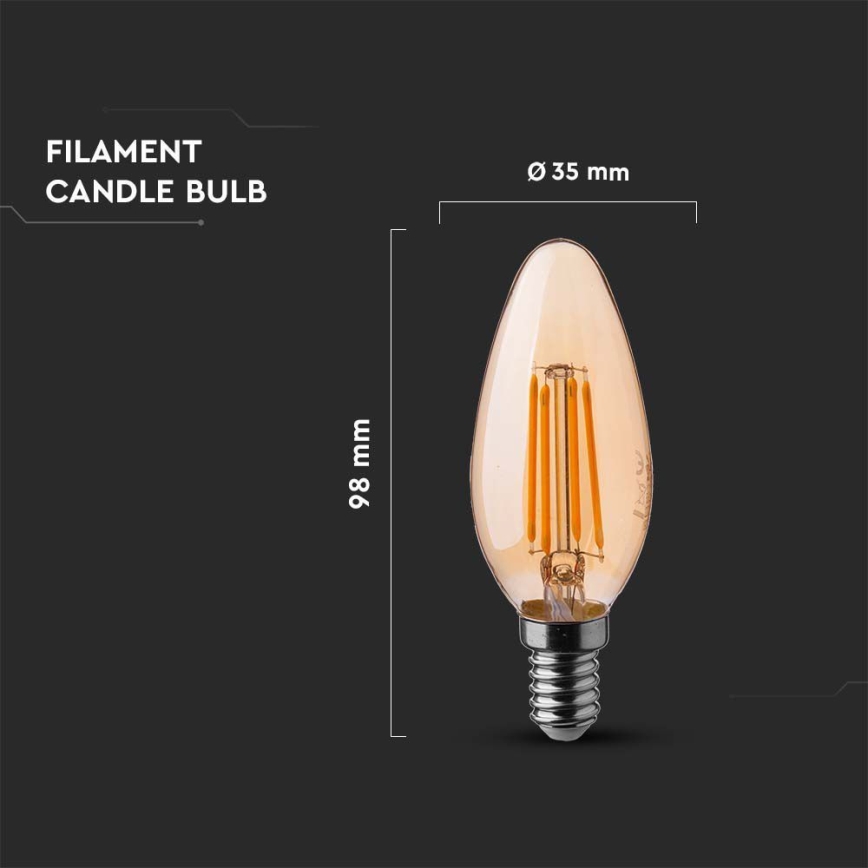 LED Bulb FILAMENT AMBER E14/4W/230V 2200K