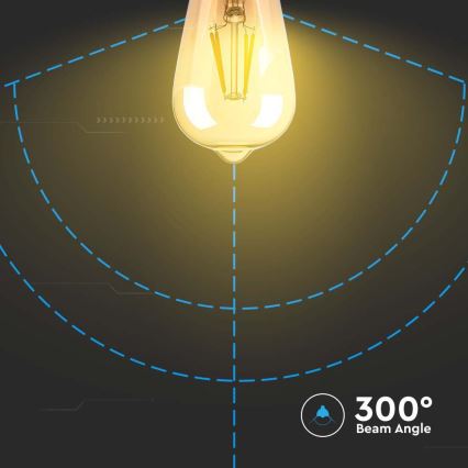 LED Bulb FILAMENT AMBER ST64 E27/8W/230V 2200K