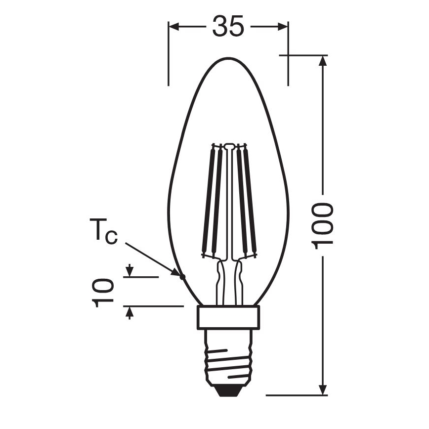 LED Bulb FILAMENT B40 E14/4W/230V 2700K - Osram