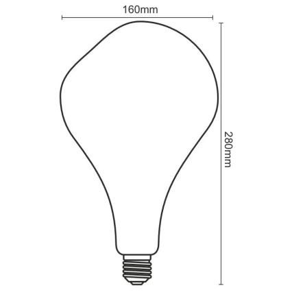 LED Bulb FILAMENT BUMPED SMOKE ET160 E27/4W/230V 2000K