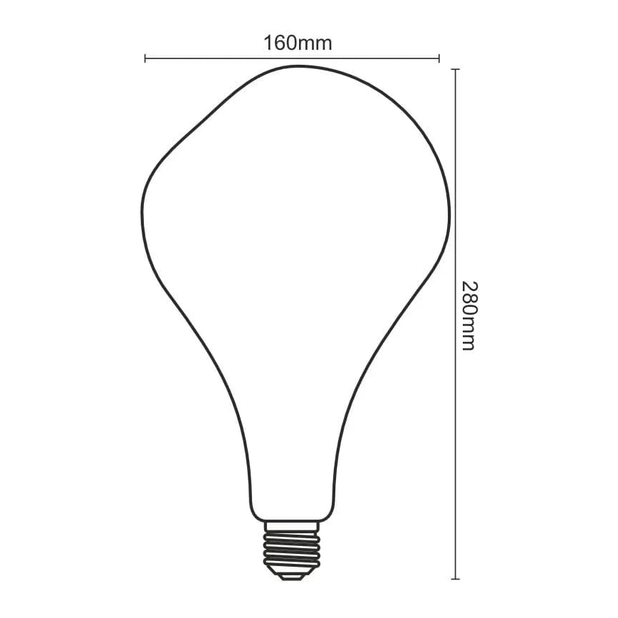 LED Bulb FILAMENT BUMPED SMOKE ET160 E27/4W/230V 2000K
