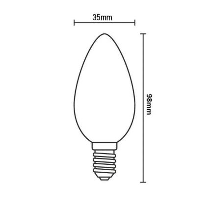 LED Bulb WHITE FILAMENT C35 E14/4,5W/230V 3000K