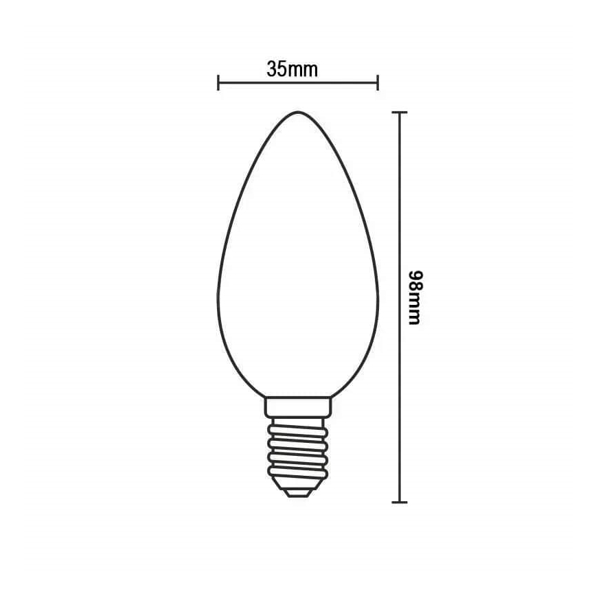 LED Bulb WHITE FILAMENT C35 E14/4,5W/230V 3000K