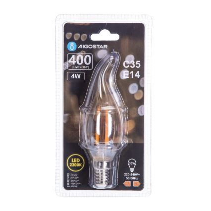 LED Bulb FILAMENT C35 E14/4W/230V 2200K - Aigostar