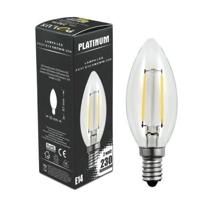 LED Bulb FILAMENT C37 E14/2W/230V 3000K