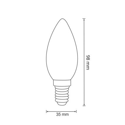 LED Bulb FILAMENT C37 E14/2W/230V 3000K