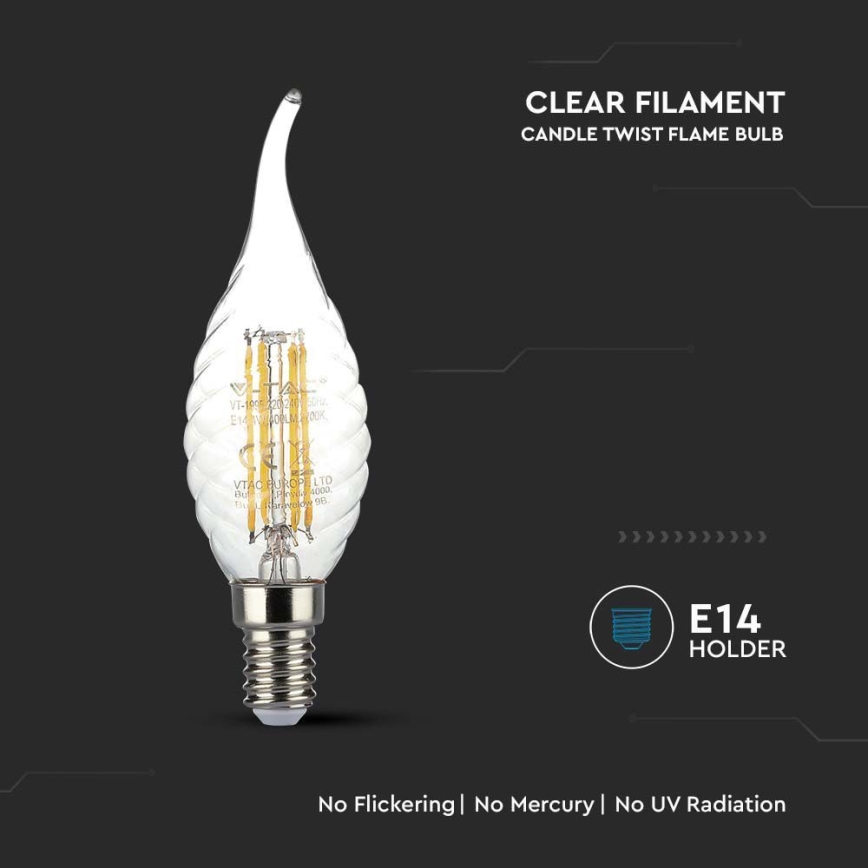 LED Bulb FILAMENT E14/4W/230V 3000K