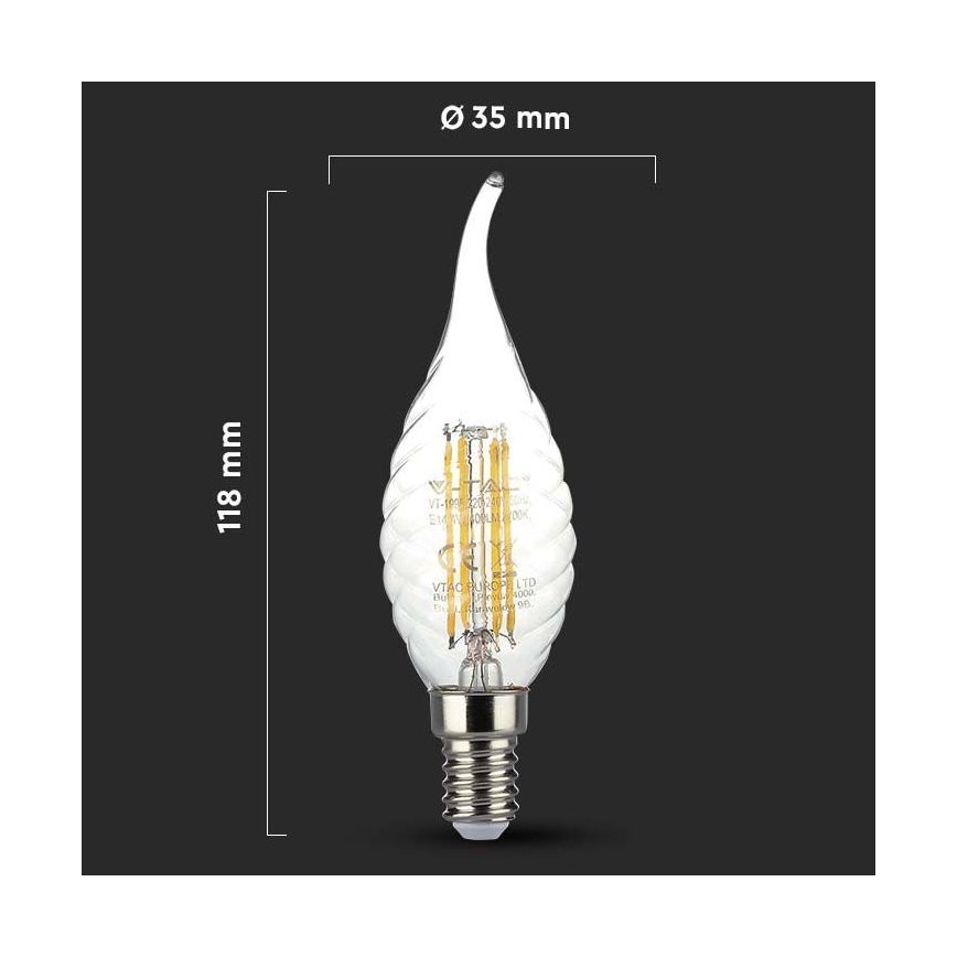 LED Bulb FILAMENT E14/4W/230V 3000K