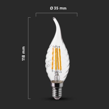 LED Bulb FILAMENT E14/4W/230V 4000K