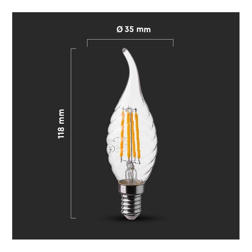 LED Bulb FILAMENT E14/4W/230V 4000K
