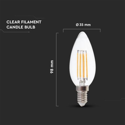 LED Bulb FILAMENT E14/4W/230V 6500K