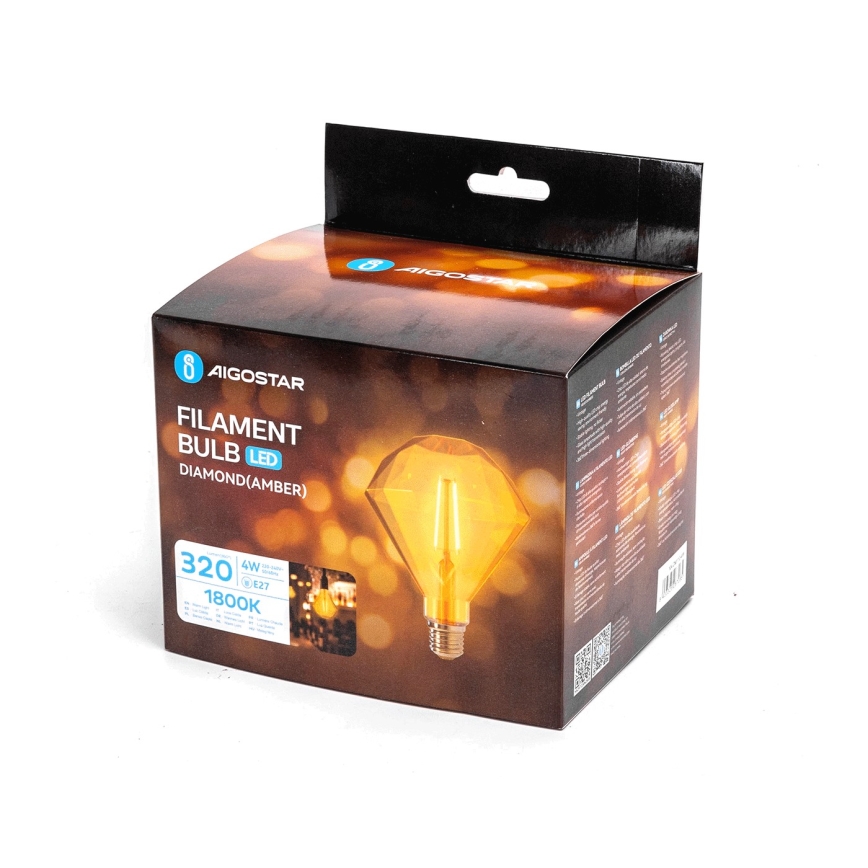LED Bulb FILAMENT E27/4W/230V 1800K diamant - Aigostar