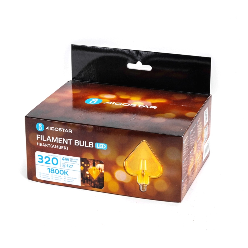 LED Bulb FILAMENT E27/4W/230V 1800K heart - Aigostar
