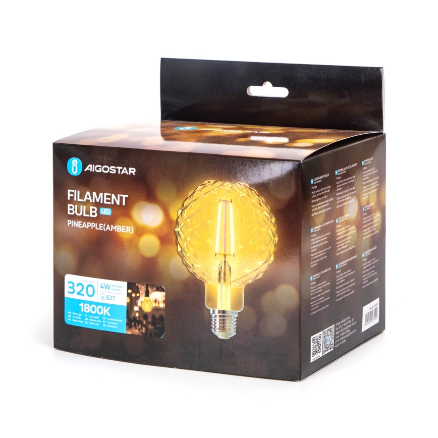 LED Bulb FILAMENT E27/4W/230V 1800K pineapple - Aigostar