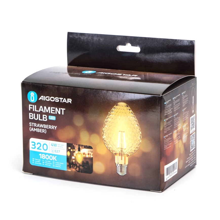 LED Bulb FILAMENT E27/4W/230V 1800K strawberry - Aigostar