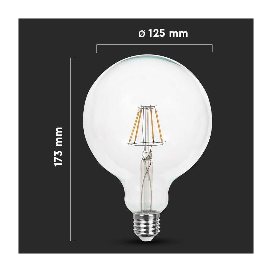 LED Bulb FILAMENT G125 E27/10W/230V 4000K