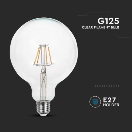 LED Bulb FILAMENT G125 E27/10W/230V 6400K
