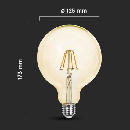 LED Bulb FILAMENT G125 E27/12W/230V 2200K