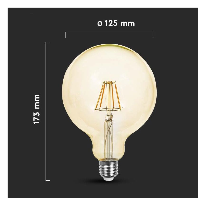 LED Bulb FILAMENT G125 E27/12W/230V 2200K