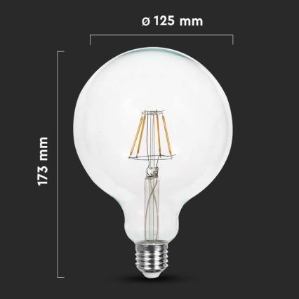 LED Bulb FILAMENT G125 E27/12W/230V 3000K
