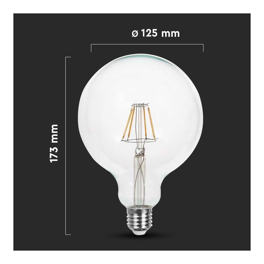 LED Bulb FILAMENT G125 E27/12W/230V 6500K