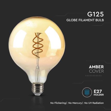 LED Bulb FILAMENT G125 E27/6W/230V 1800K