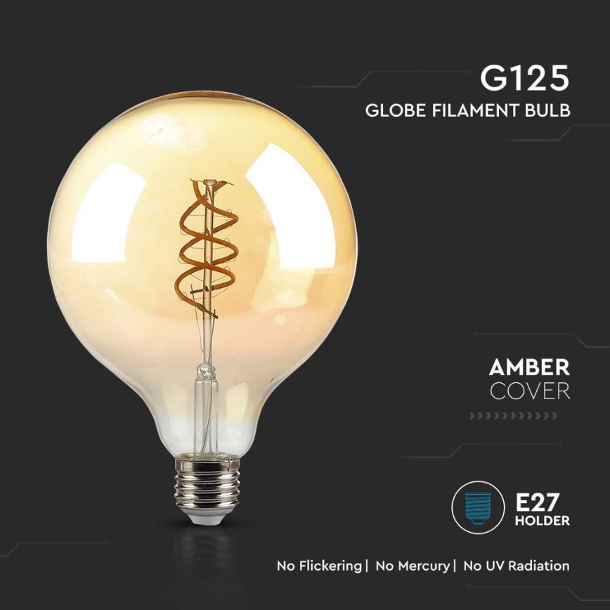 LED Bulb FILAMENT G125 E27/6W/230V 1800K