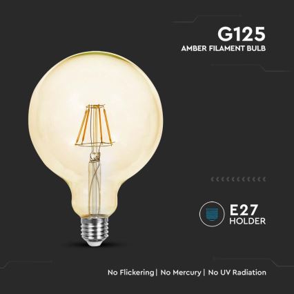 LED Bulb FILAMENT G125 E27/6W/230V 2200K