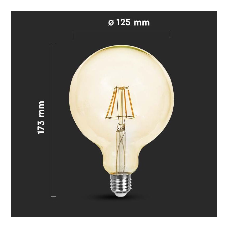 LED Bulb FILAMENT G125 E27/6W/230V 2200K