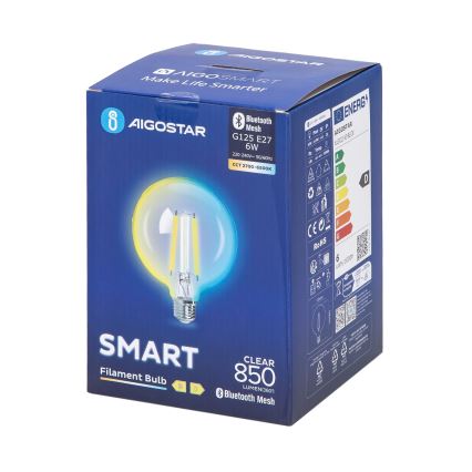 LED Dimmable bulb FILAMENT MESH Smart G125 E27/6W/230V 2700-6500K - Aigostar