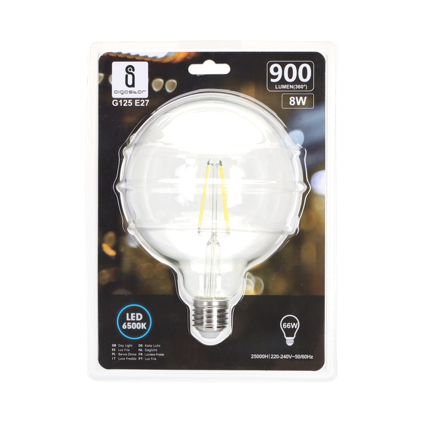 LED Bulb FILAMENT G125 E27/8W/230V 6500K - Aigostar