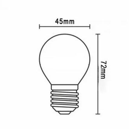 LED Bulb FILAMENT G45 E27/2W/230V 3000K
