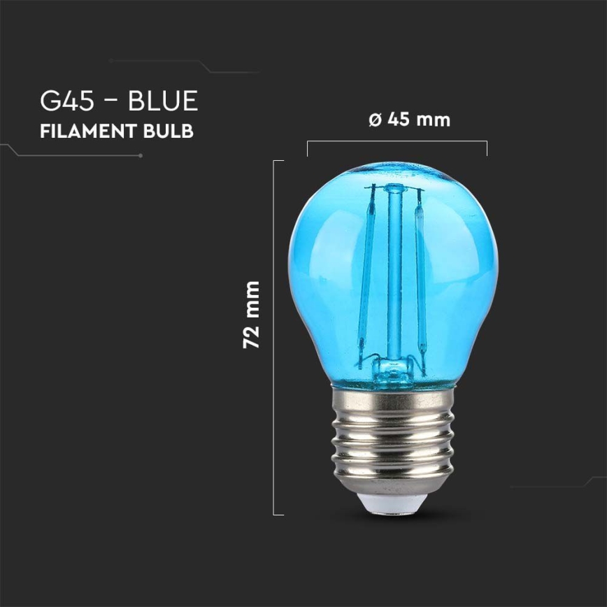 LED Bulb FILAMENT G45 E27/2W/230V blue