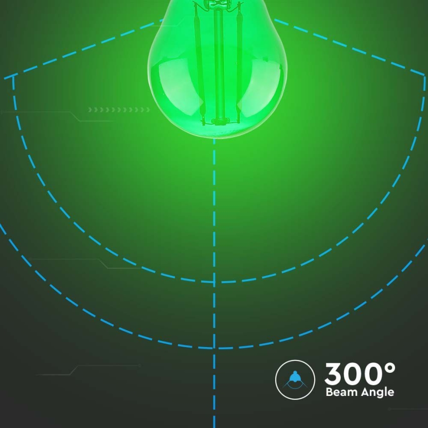 LED Bulb FILAMENT G45 E27/2W/230V green
