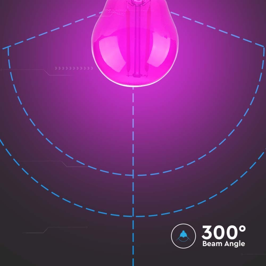 LED Bulb FILAMENT G45 E27/2W/230V pink