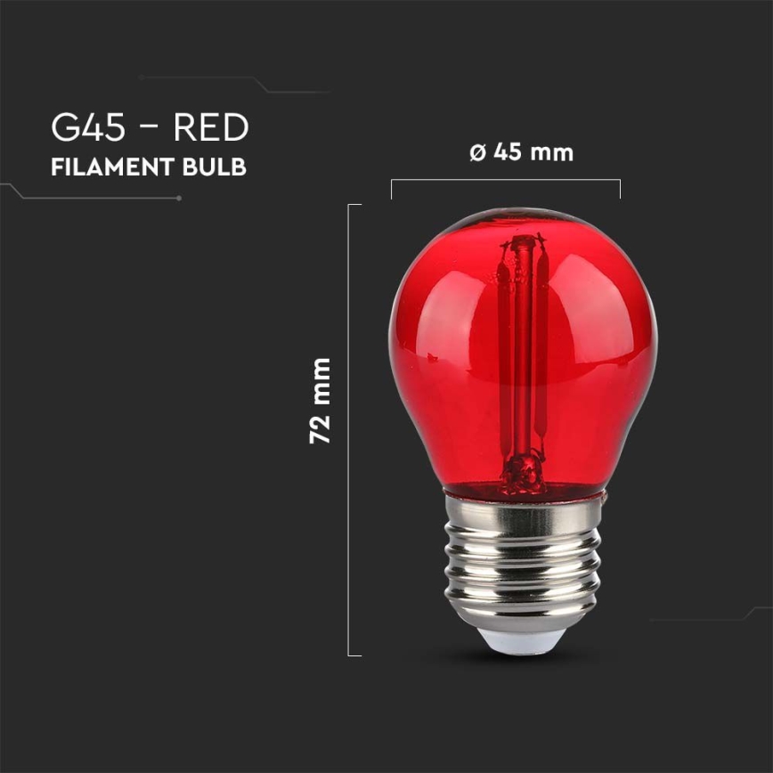 LED Bulb FILAMENT G45 E27/2W/230V red