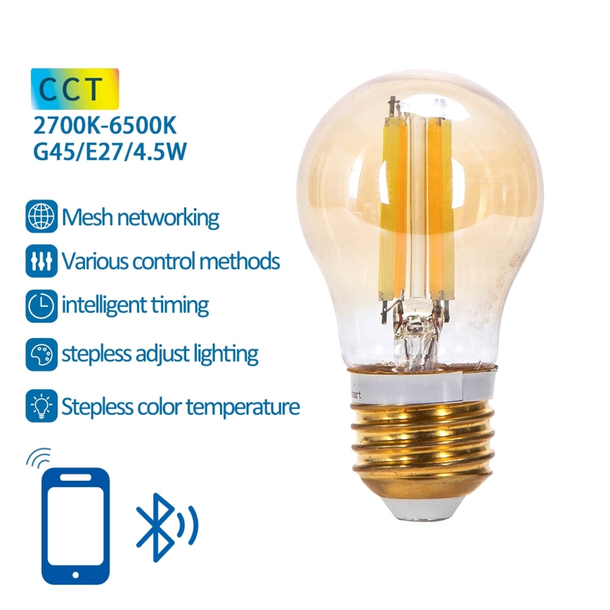 LED Dimmable bulb FILAMENT MESH Smart G45 E27/4,5W/230V 2700-6500K - Aigostar